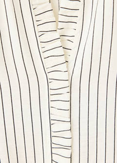 Striped blouse with frill detail — Ecru 6