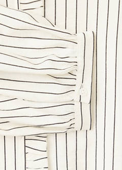 Striped blouse with frill detail — Ecru 7