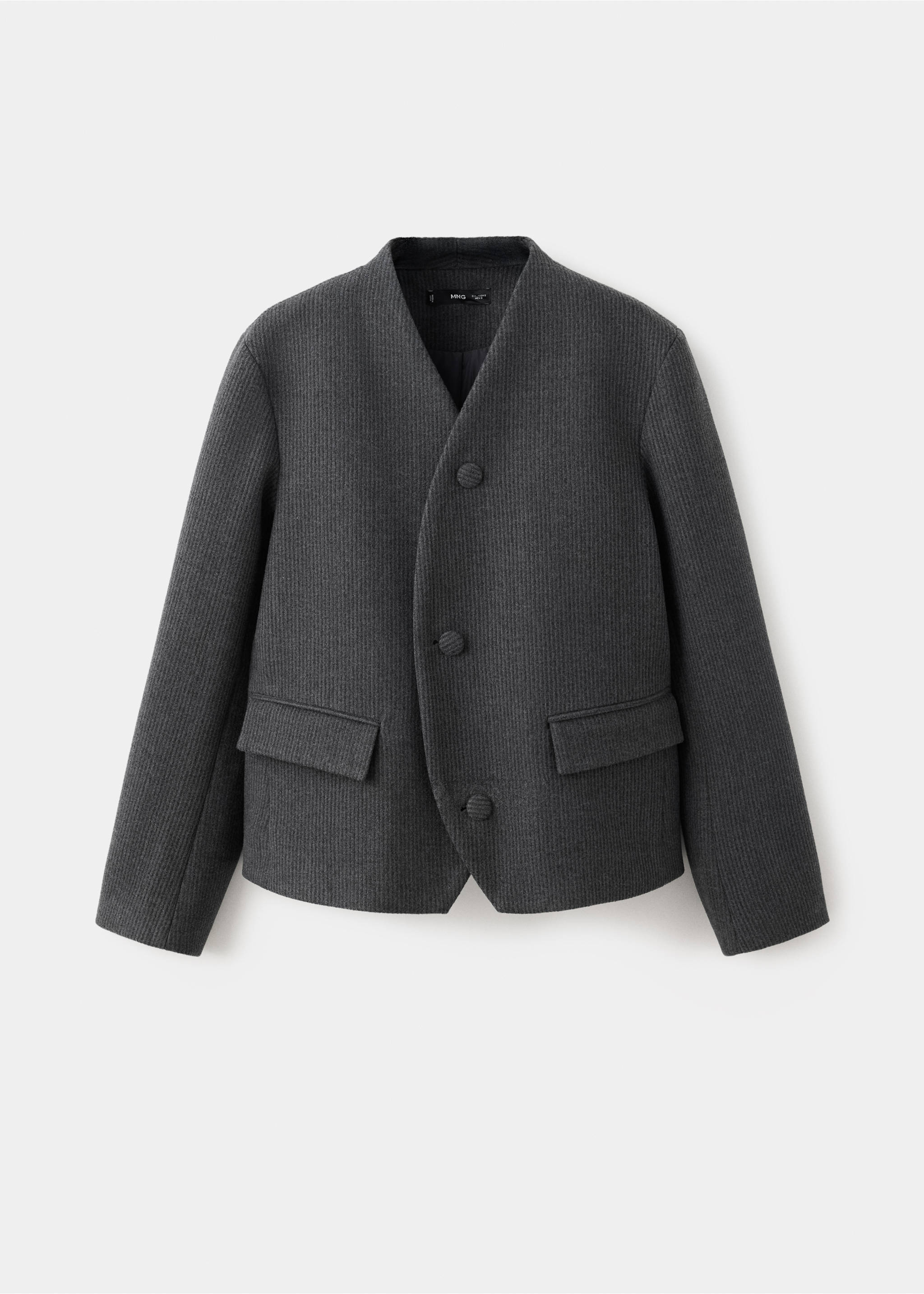 Double-breasted blazer with lapel pockets - Article without model, Grey. Ref: 37025852-00.