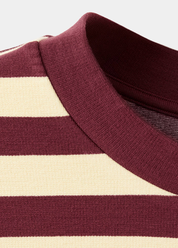 Striped short-sleeved t-shirt — Maroon
