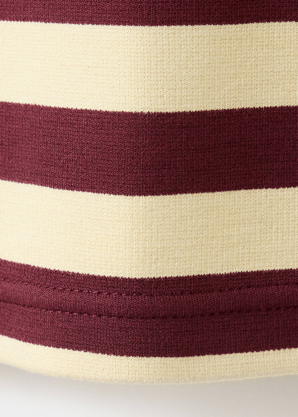 Striped short-sleeved t-shirt — Maroon