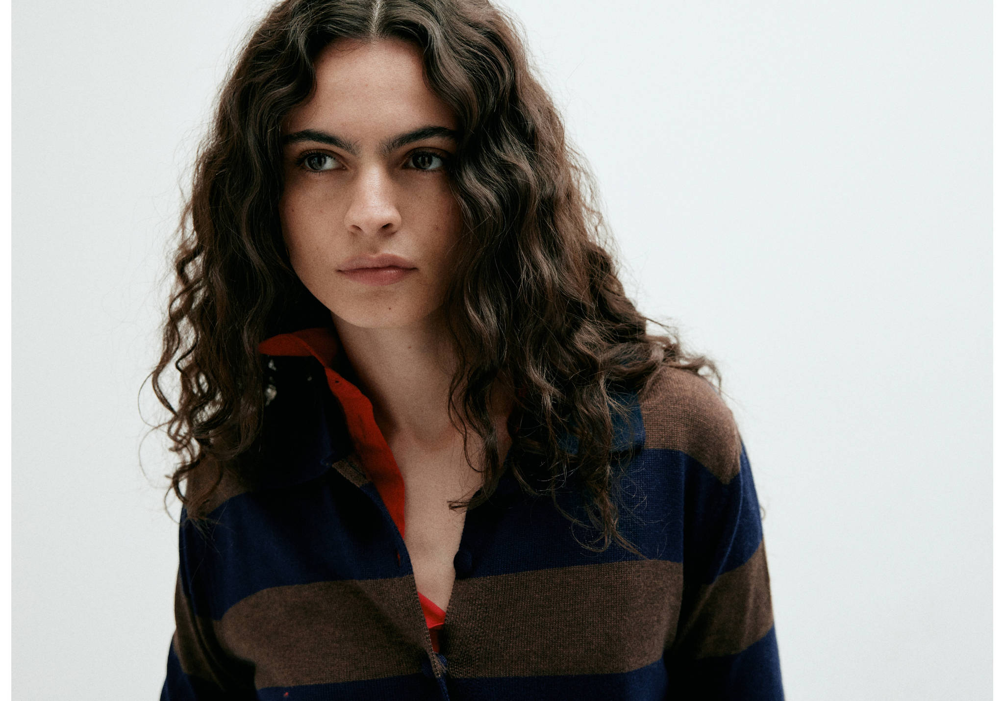 Cardigan with buttons and lapel collar - Panoramic plane