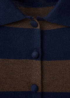 Cardigan with buttons and lapel collar — Brown 5