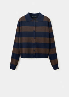Cardigan with buttons and lapel collar — Brown 4