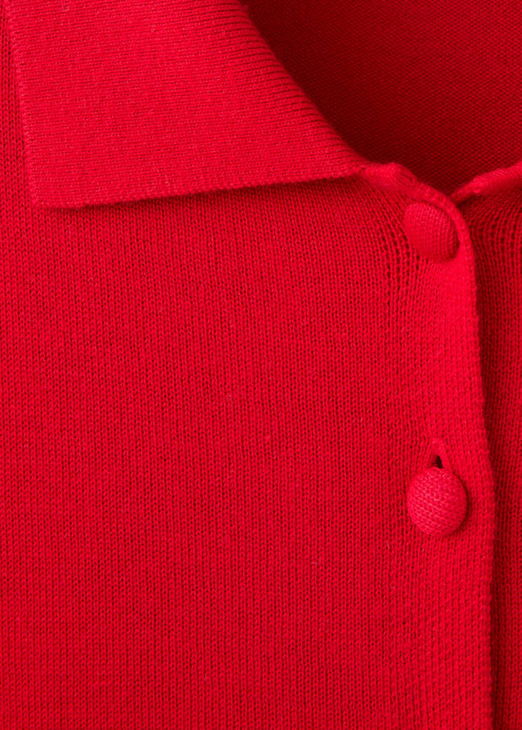 Cardigan with buttons and lapel collar - thumbnail 6