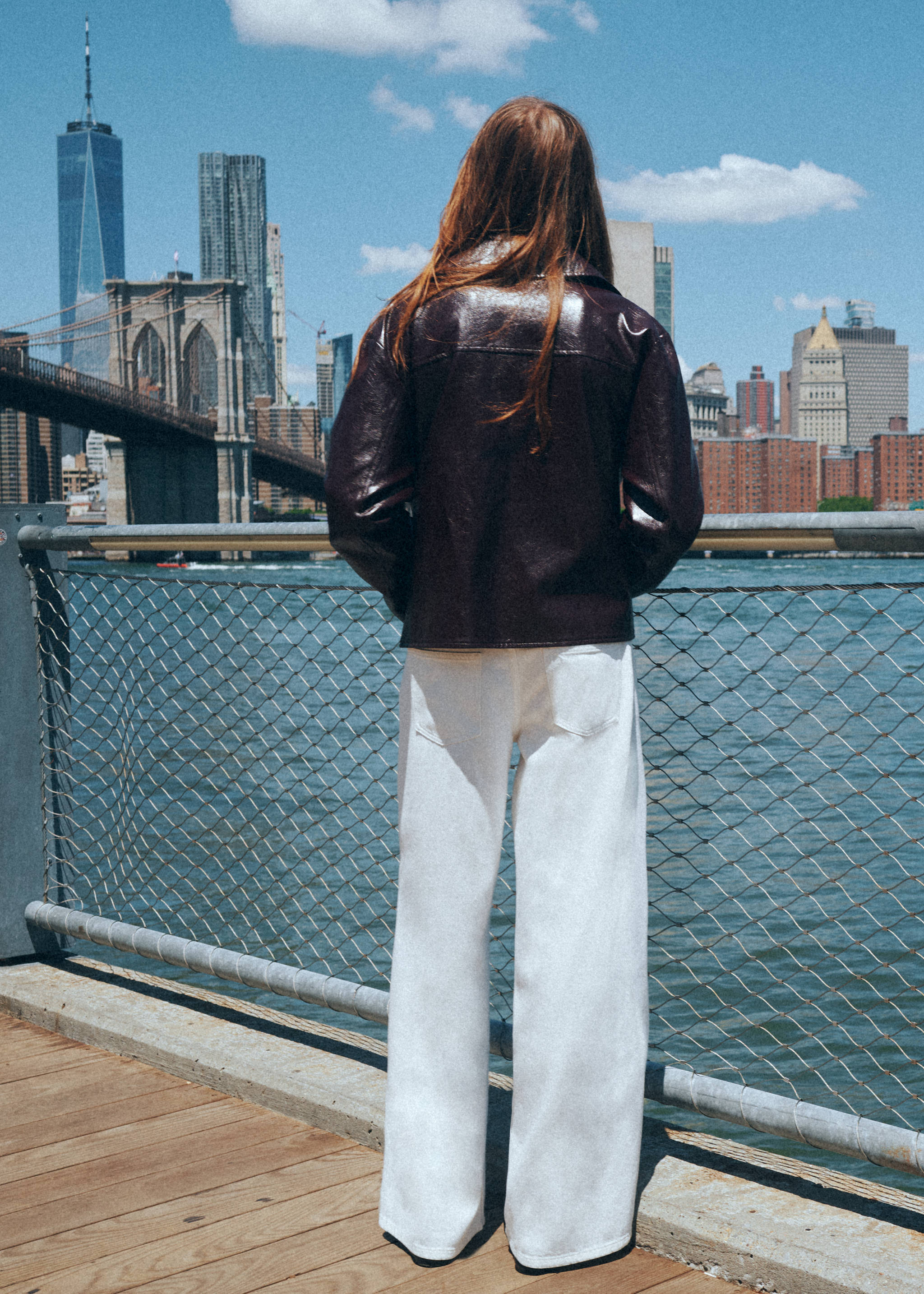 Wide leg stitched jeans - Reverse of the article