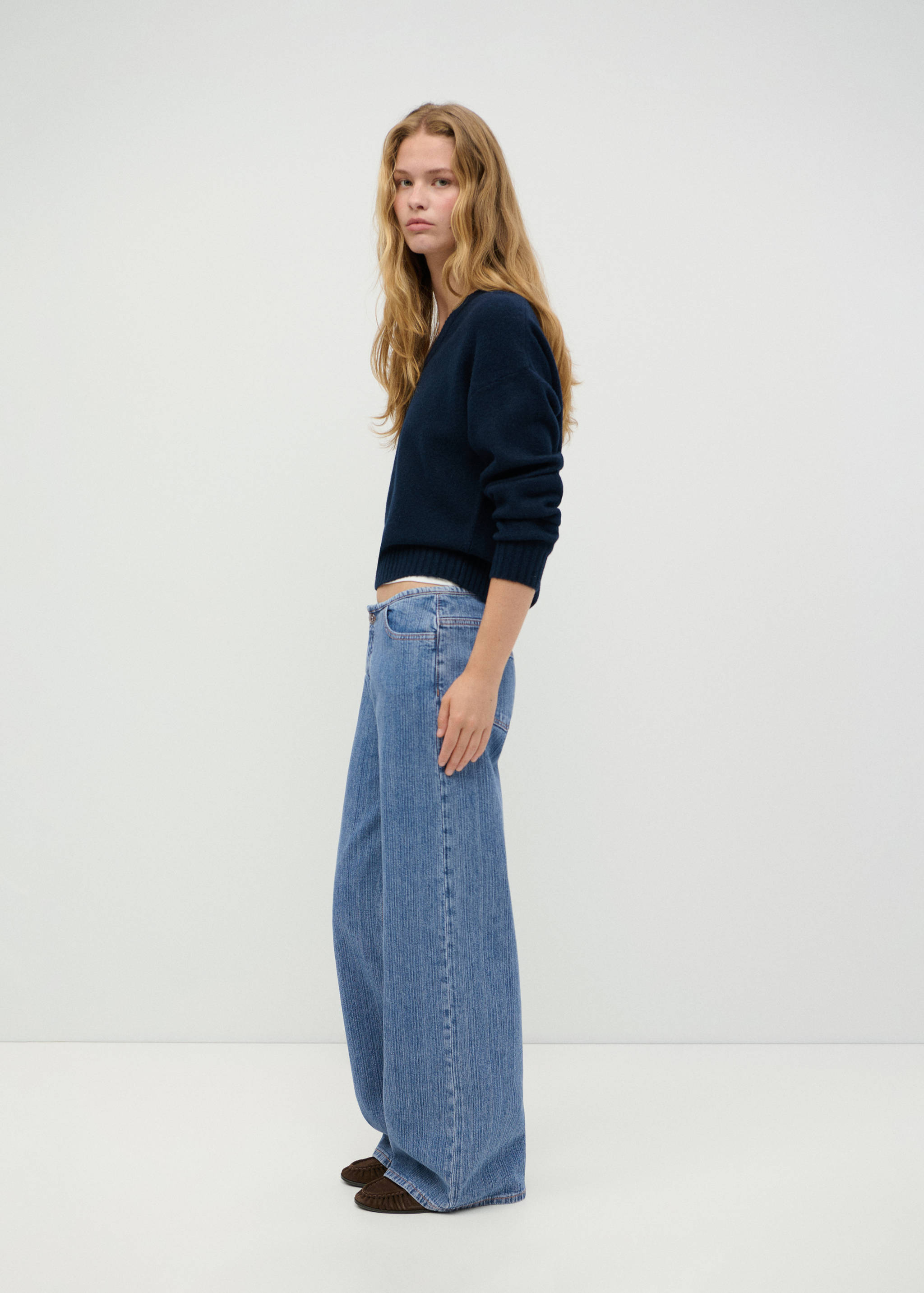 Low-waist wide-leg jeans - Details of the article 1