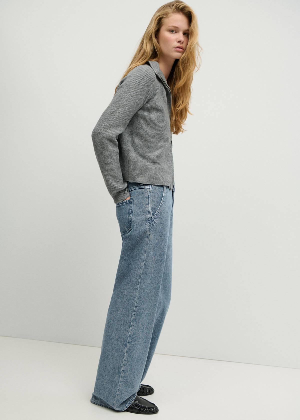 Straight low waist jeans — Medium Blue