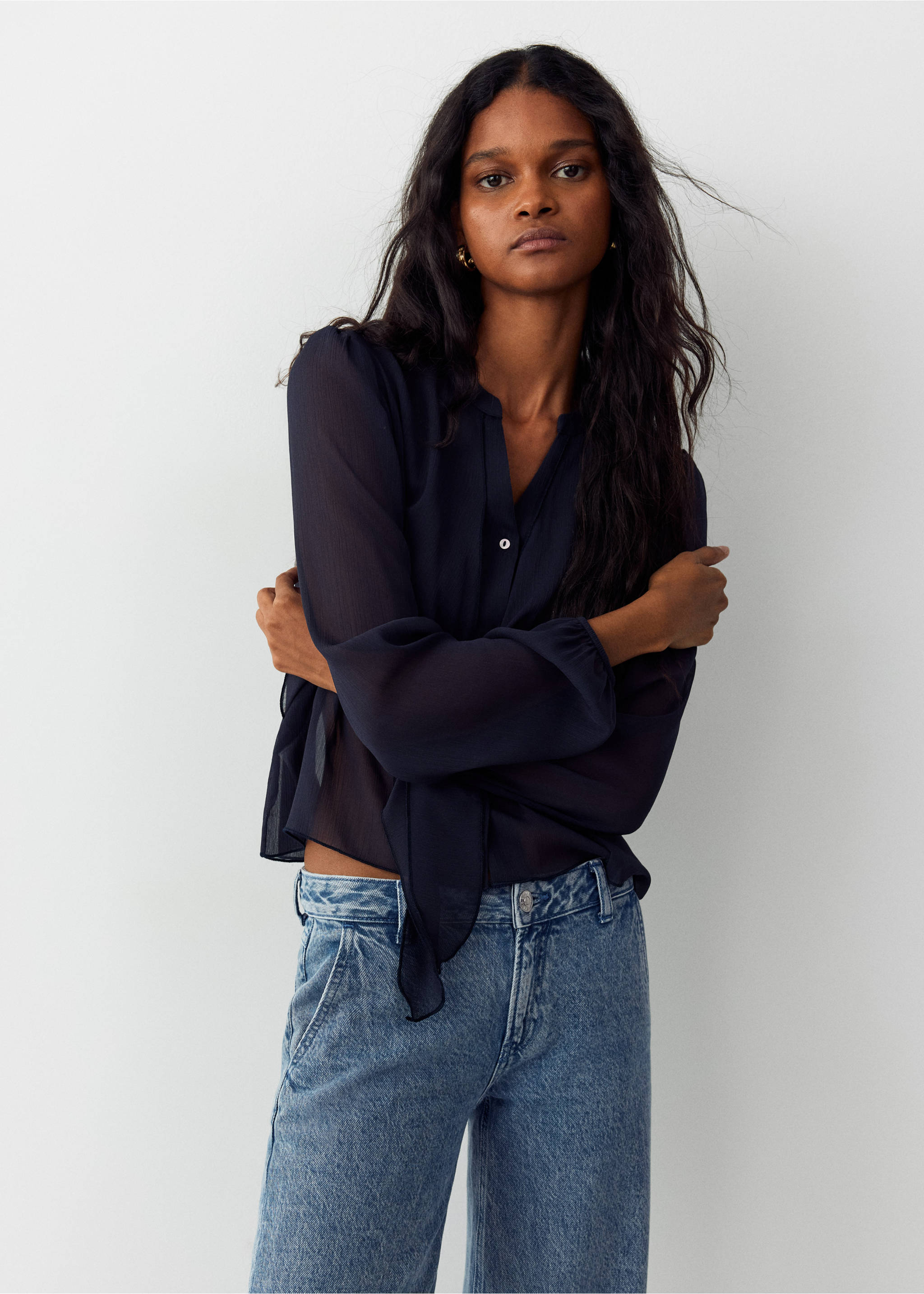 Low-waisted straight-leg jeans - Medium plane, Medium Blue. Ref: 37025857-01.
