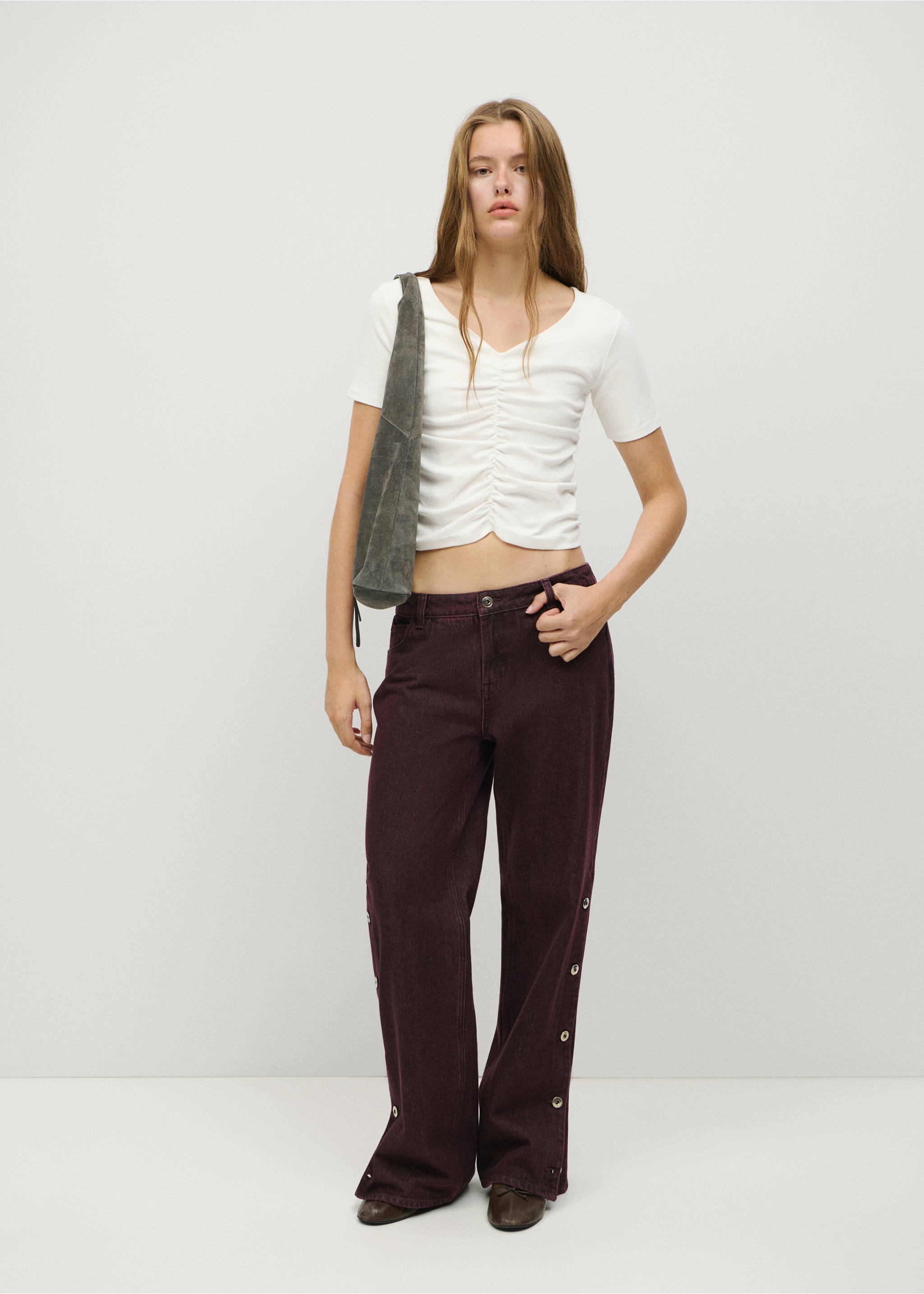 Draped cotton T-shirt - General plane, Off White. Ref: 37025861-00.