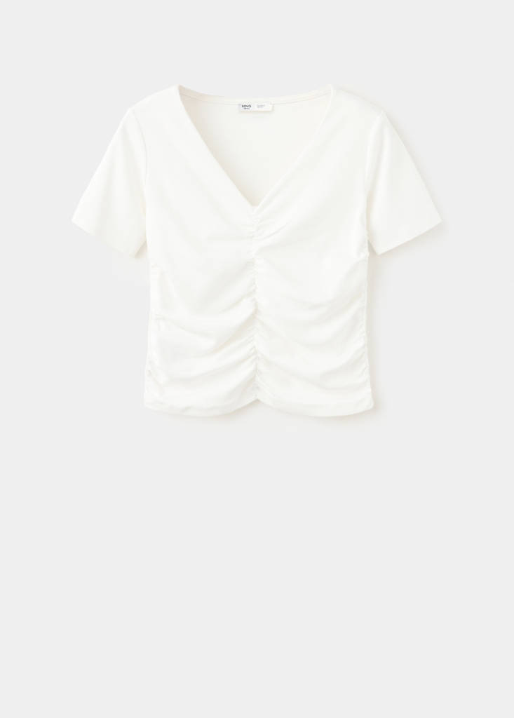 Draped cotton T-shirt - thumbnail 4