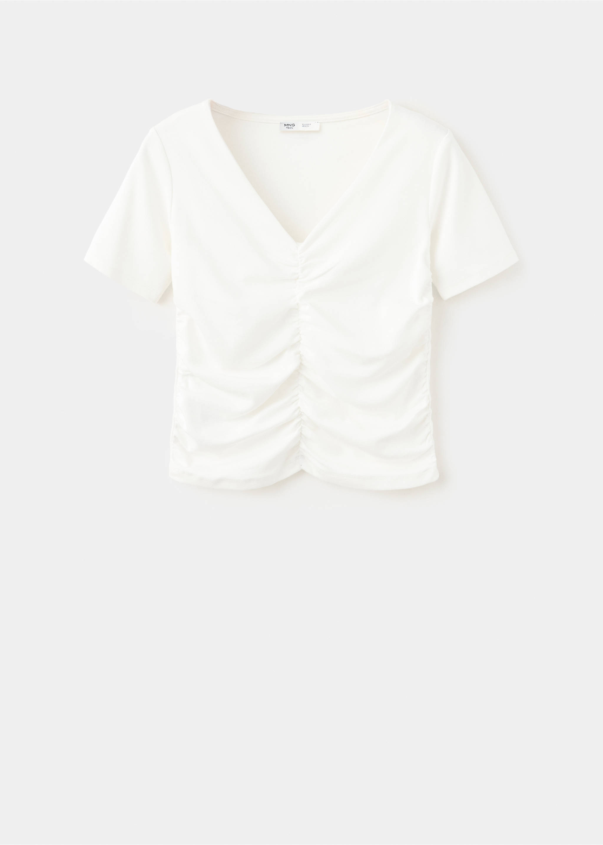 Draped cotton T-shirt - Article without model, Off White. Ref: 37025861-00.