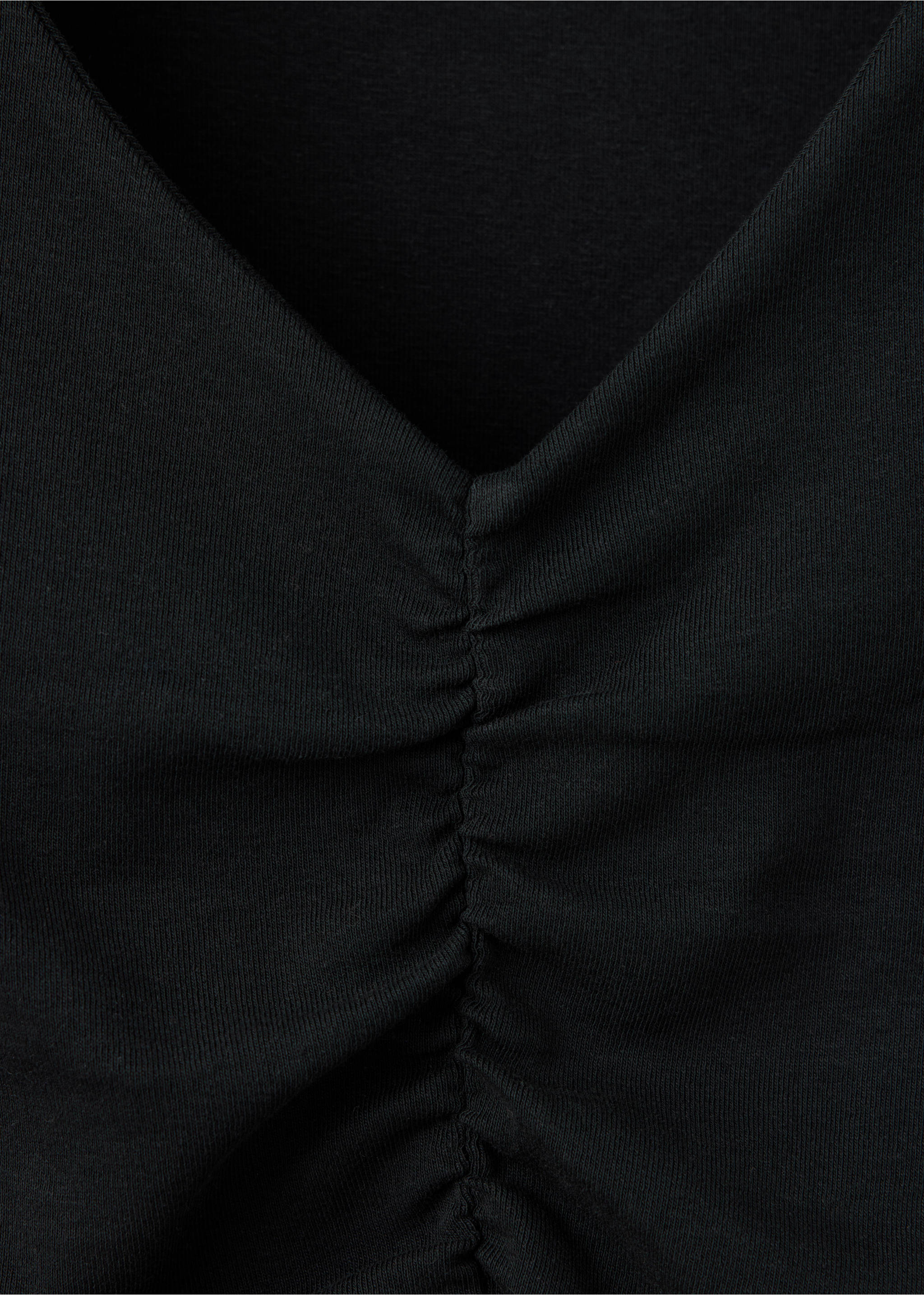Draped cotton T-shirt - Details of the article 8, Black. Ref: 37025862-00.