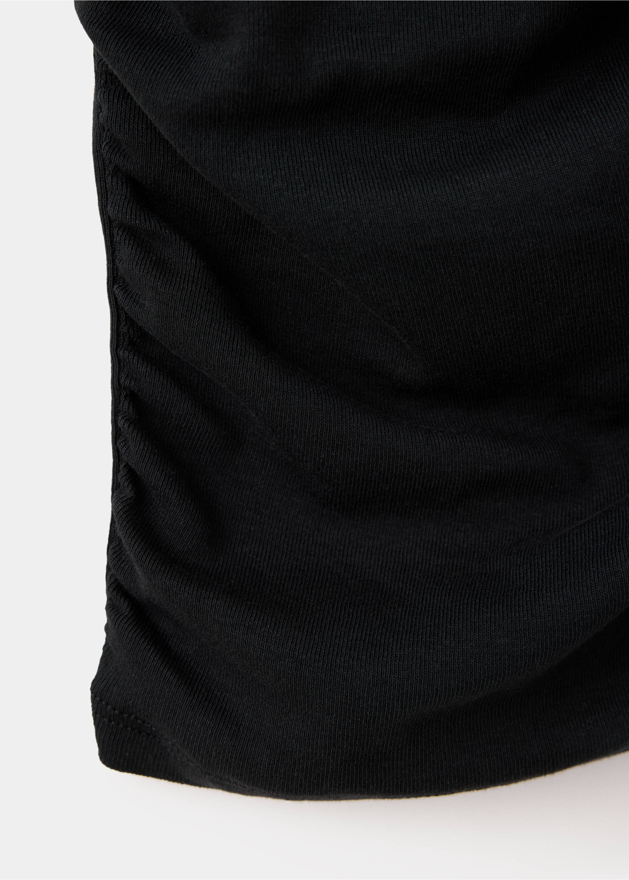 Draped cotton T-shirt - Details of the article 0, Black. Ref: 37025862-00.