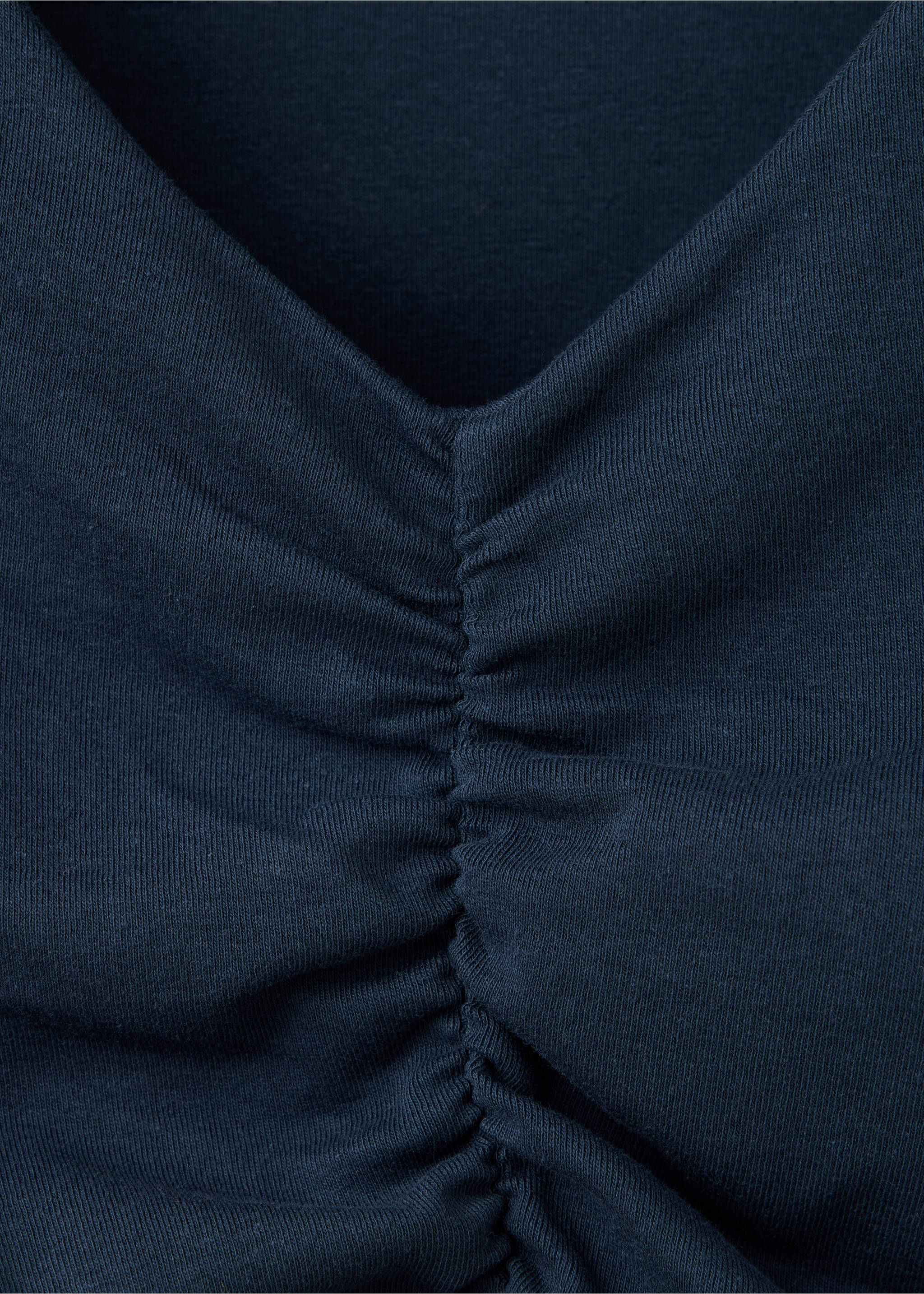 Draped cotton T-shirt - Details of the article 8, Navy. Ref: 37025863-00.
