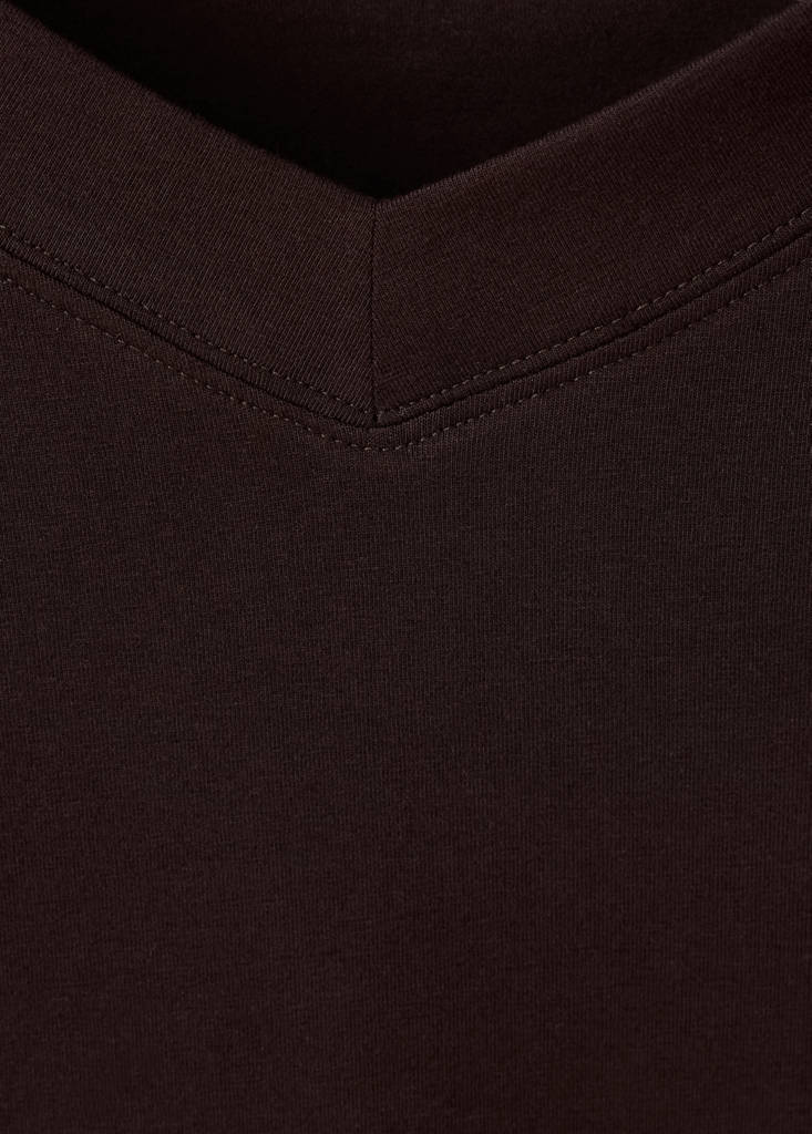 V-neck T-shirt — Brown