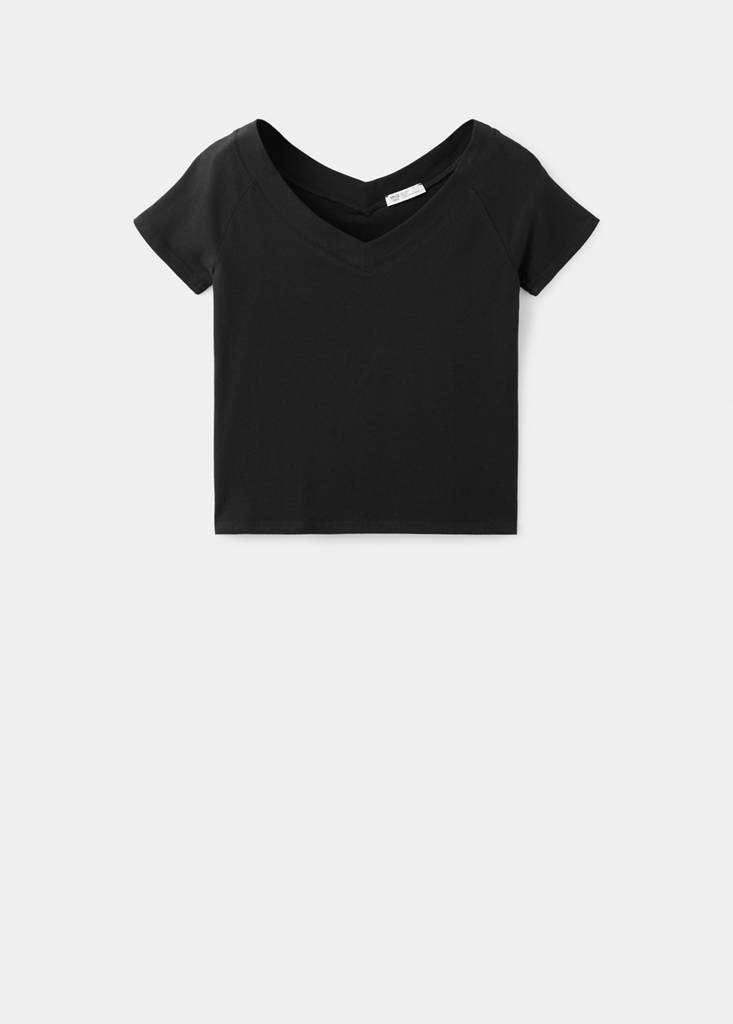 V-neck T-shirt — Black
