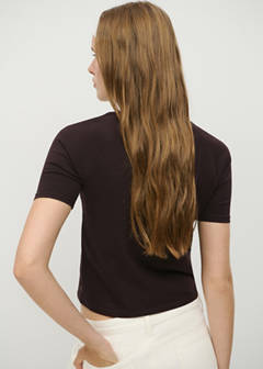 T-shirt with stud detailing — Brown 4