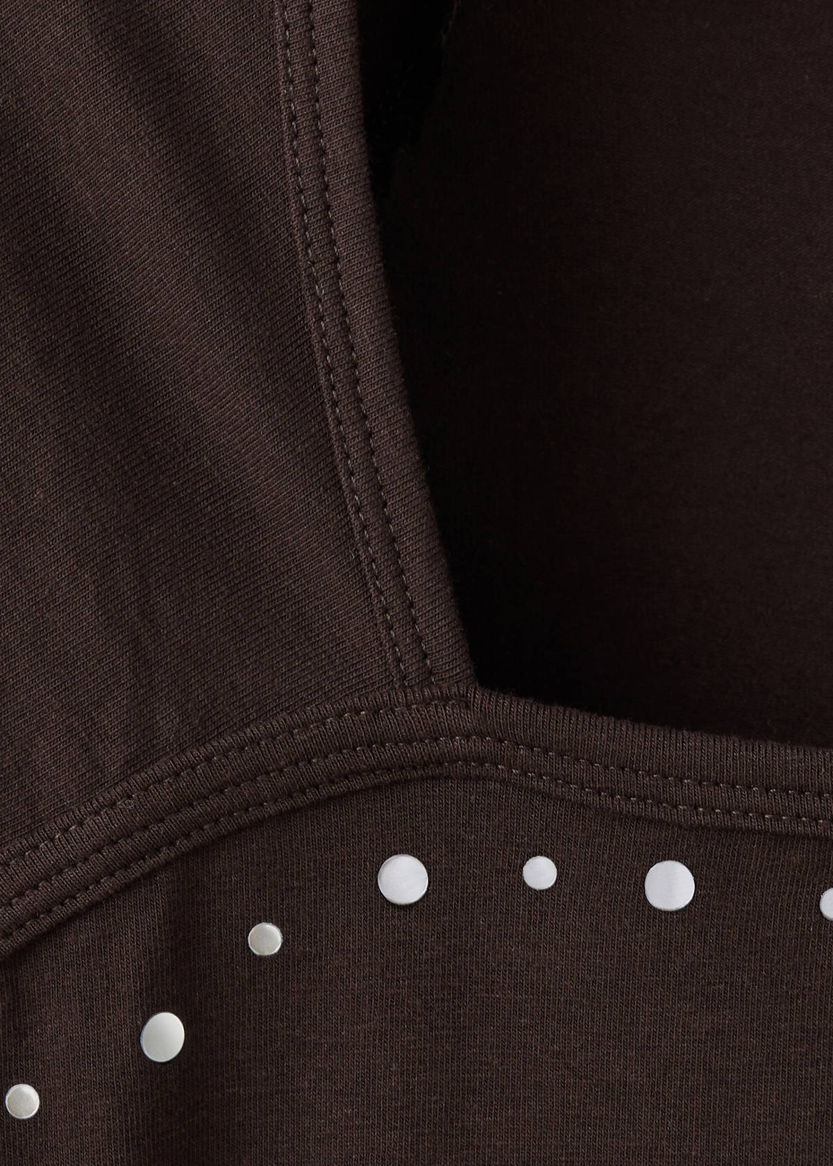 T-shirt with stud detailing — Brown