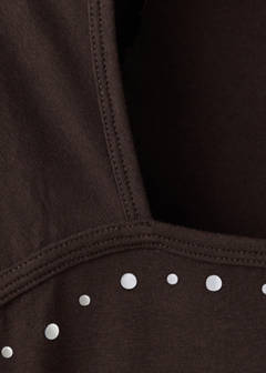 T-shirt with stud detailing — Brown 6