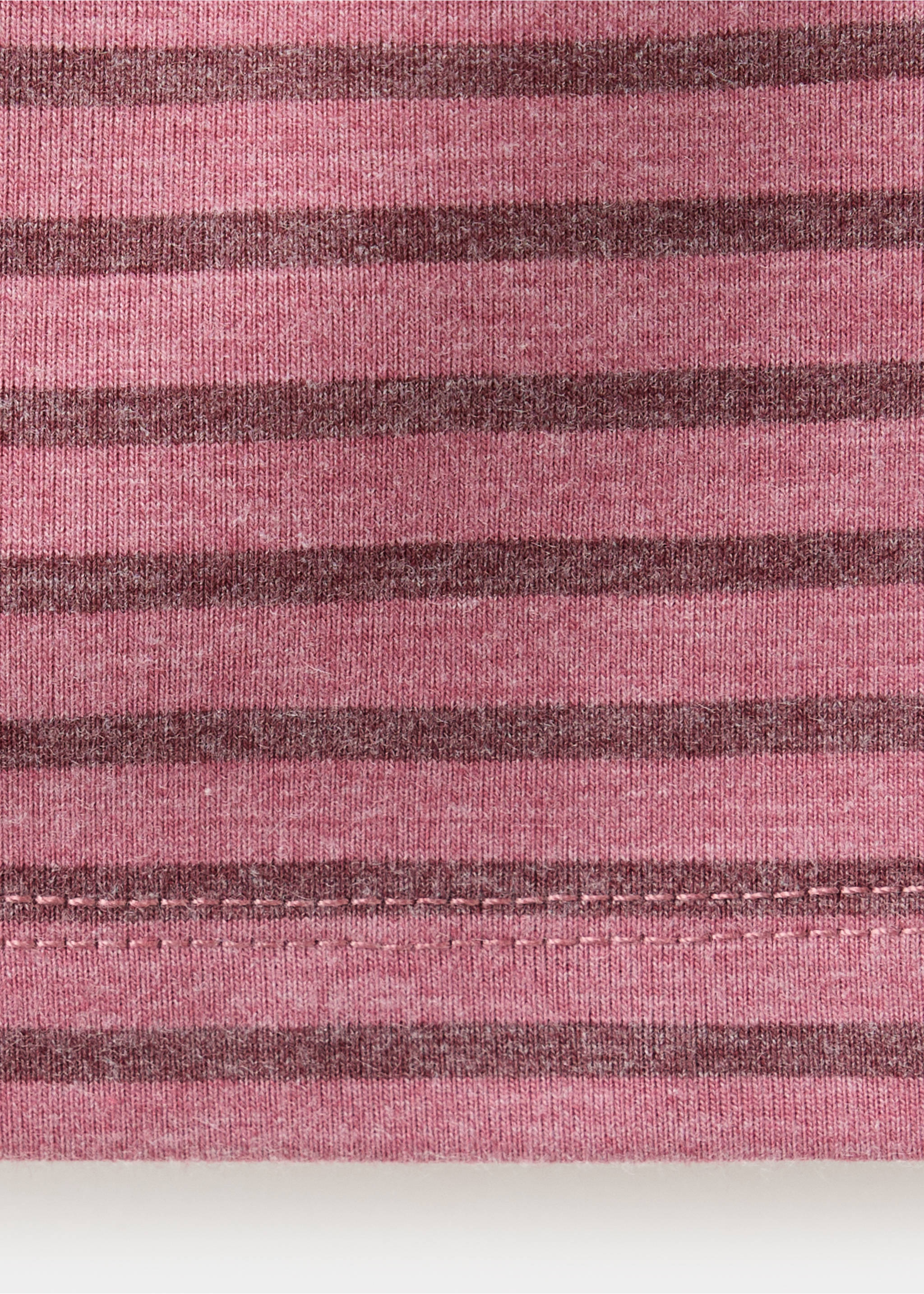 Striped off-the-shoulder T-shirt - Details of the article 0, Pink. Ref: 37025873-00.