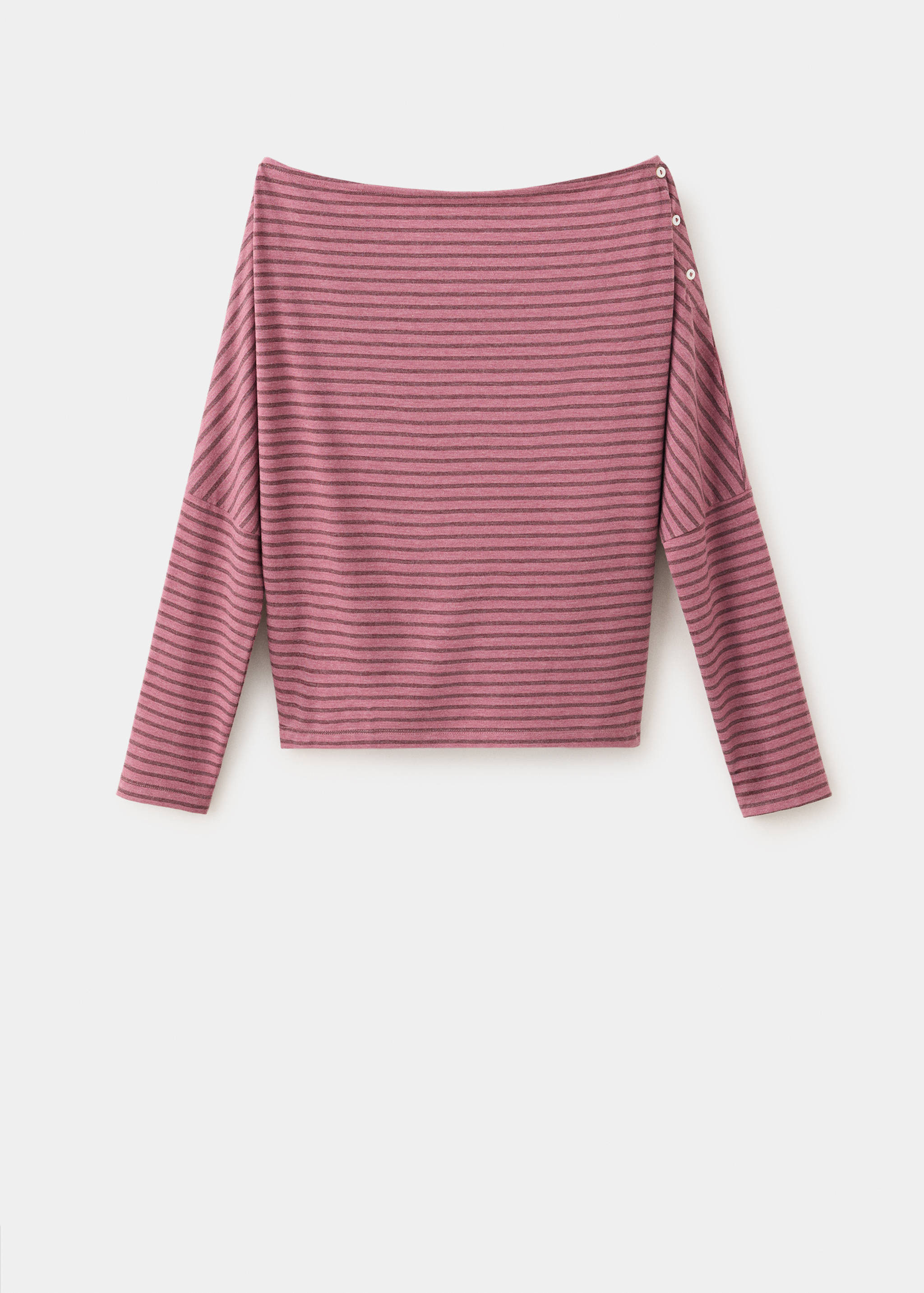 Striped off-the-shoulder T-shirt - Article without model