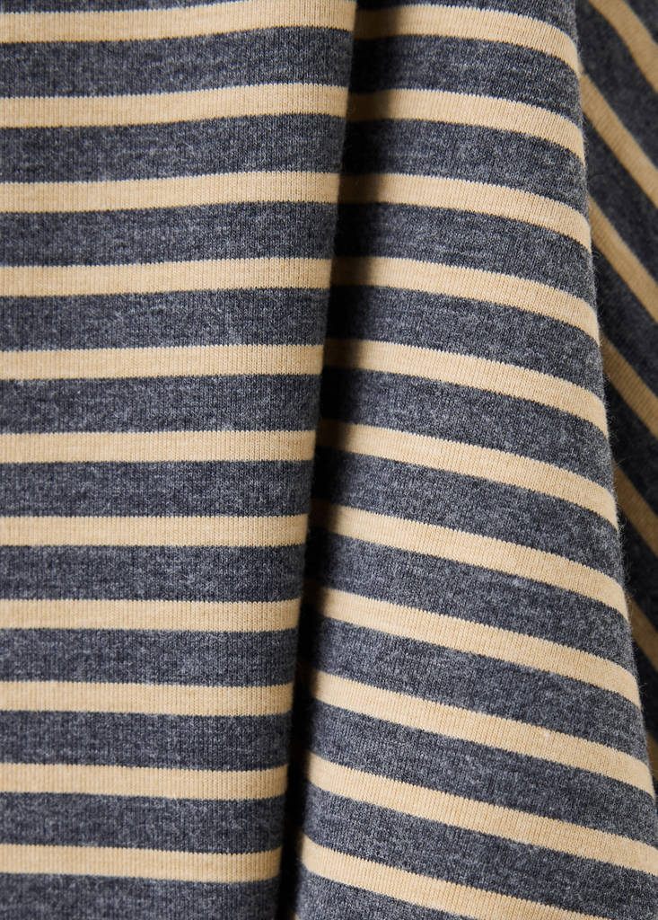 Striped off-the-shoulder T-shirt — Navy