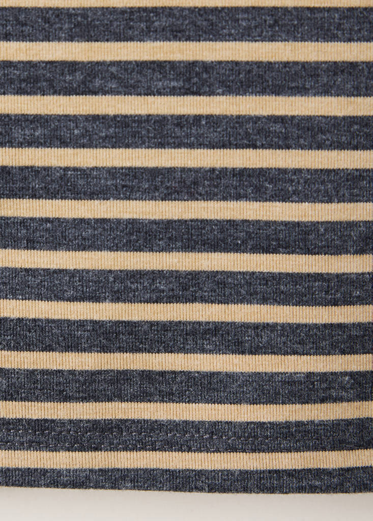 Striped off-the-shoulder T-shirt — Navy