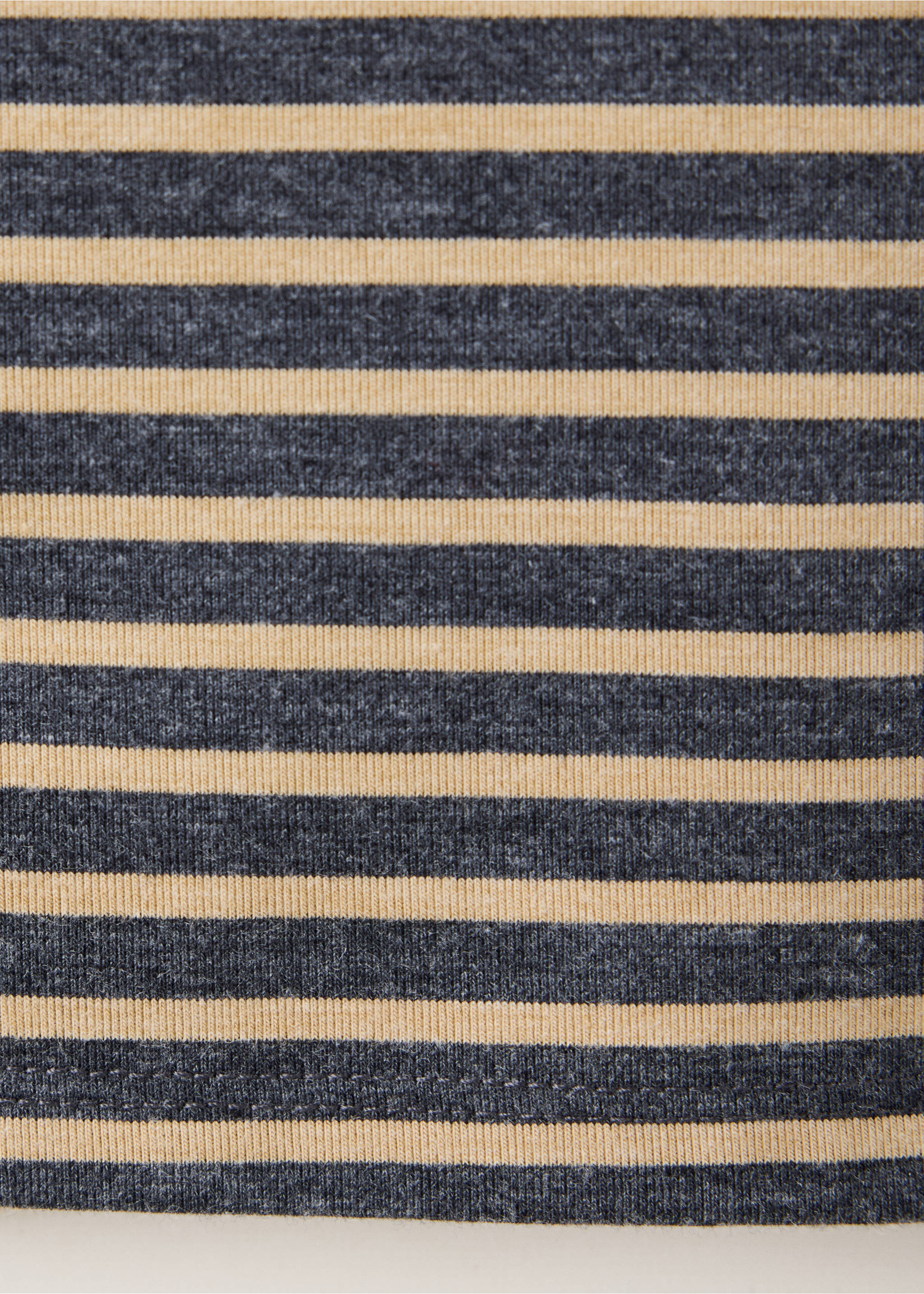 Striped off-the-shoulder T-shirt - Details of the article 0, Navy. Ref: 37025874-00.