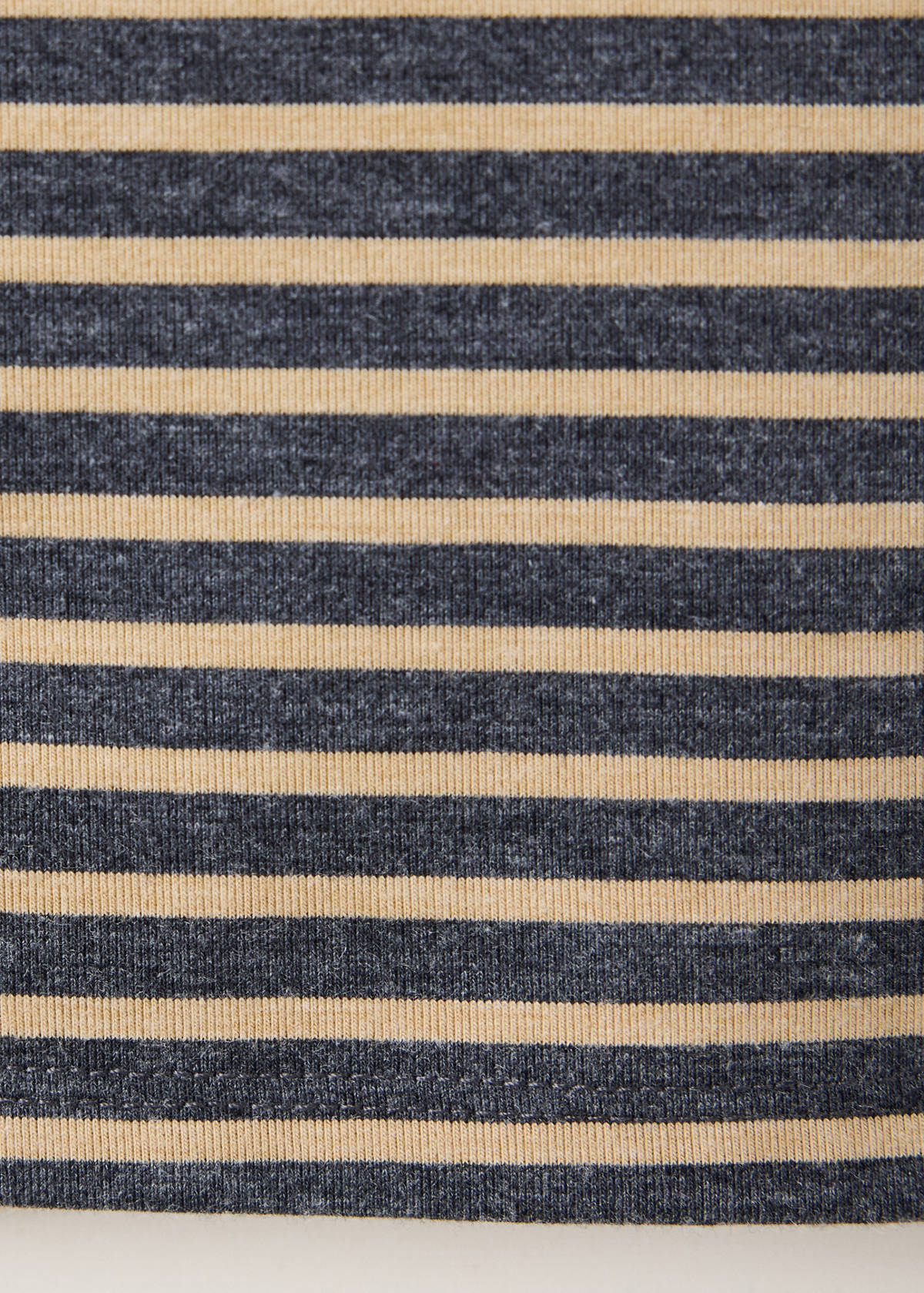 Striped off-the-shoulder T-shirt — Navy