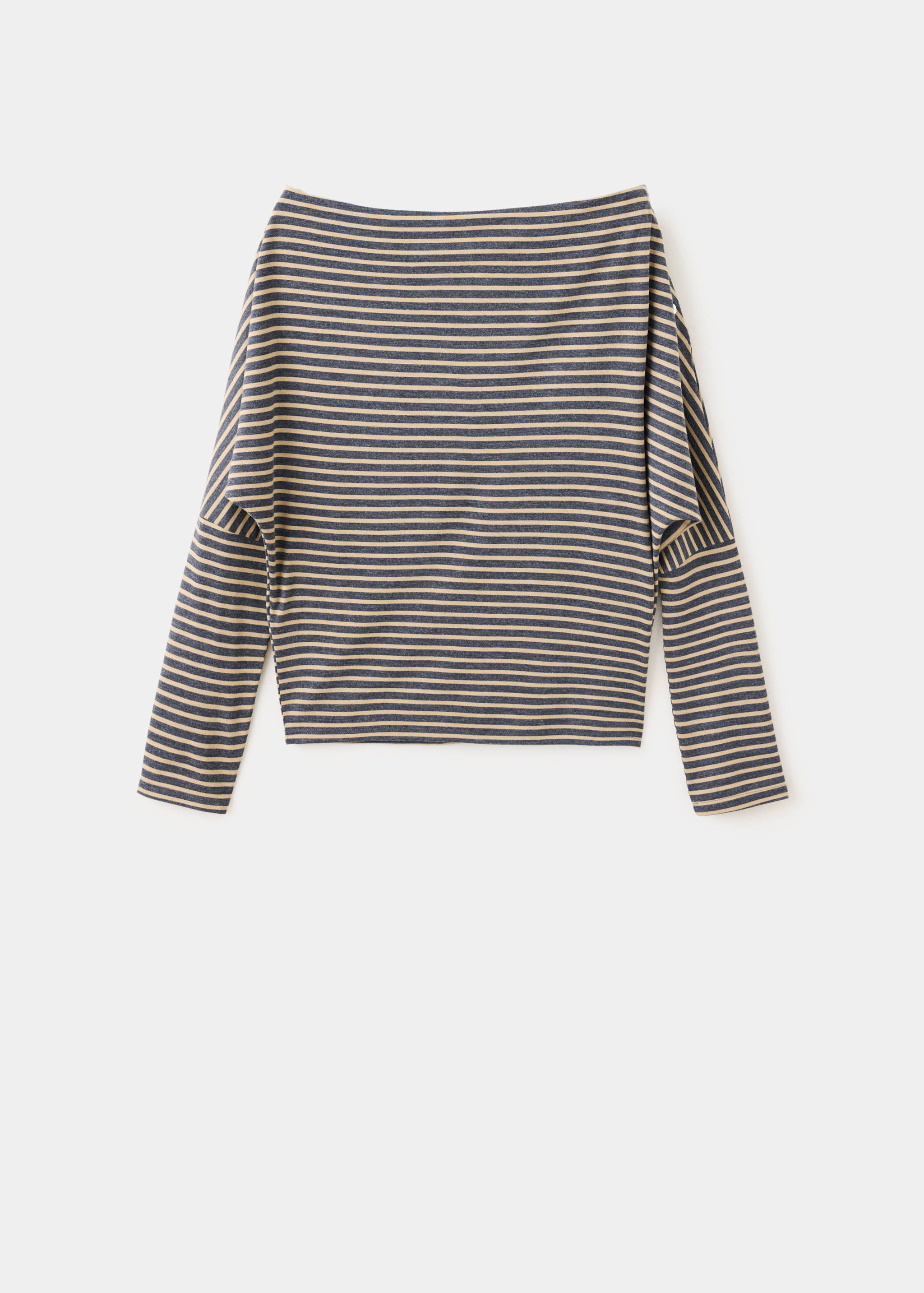 Striped off-the-shoulder T-shirt - Article without model