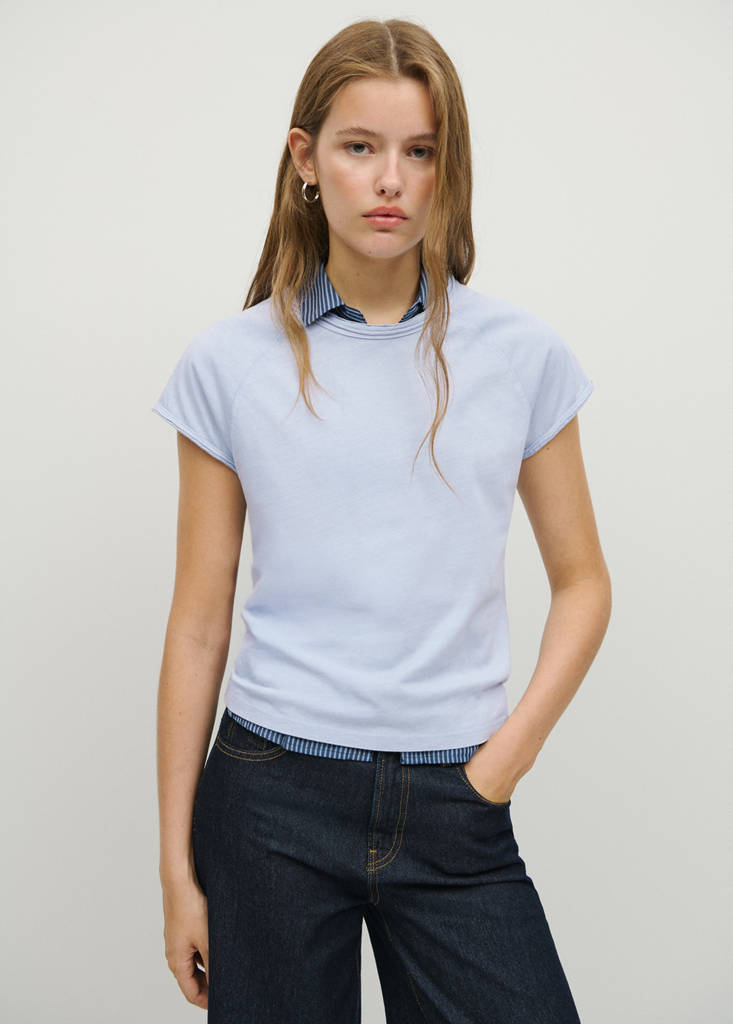 Short-sleeve raglan T-shirt — Blue