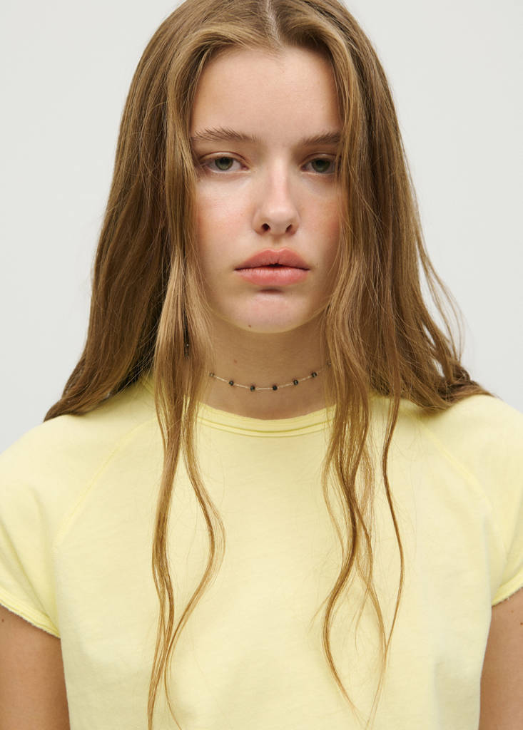 Short-sleeve raglan T-shirt — Yellow