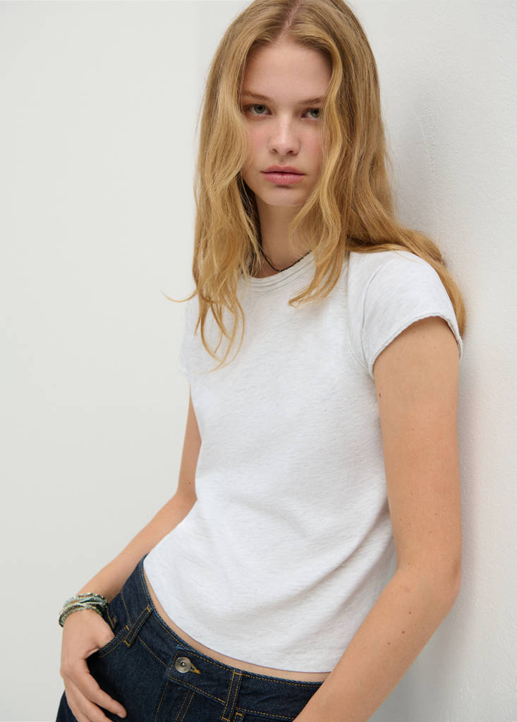 Short-sleeve raglan T-shirt — Light Heather Grey
