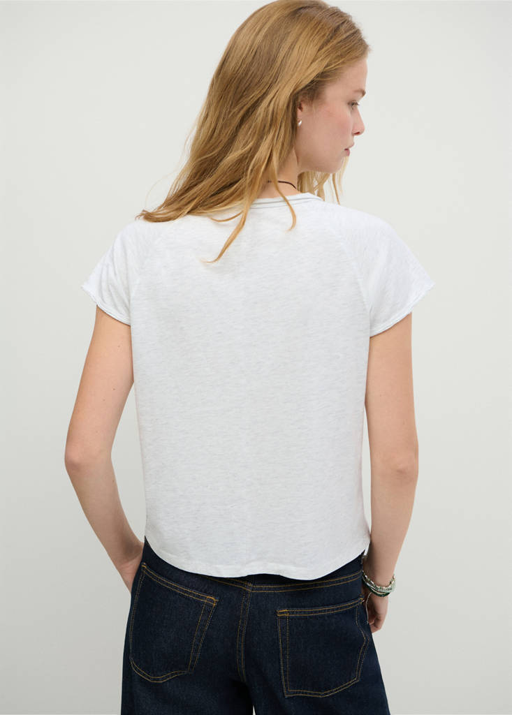Short-sleeve raglan T-shirt — Light Heather Grey