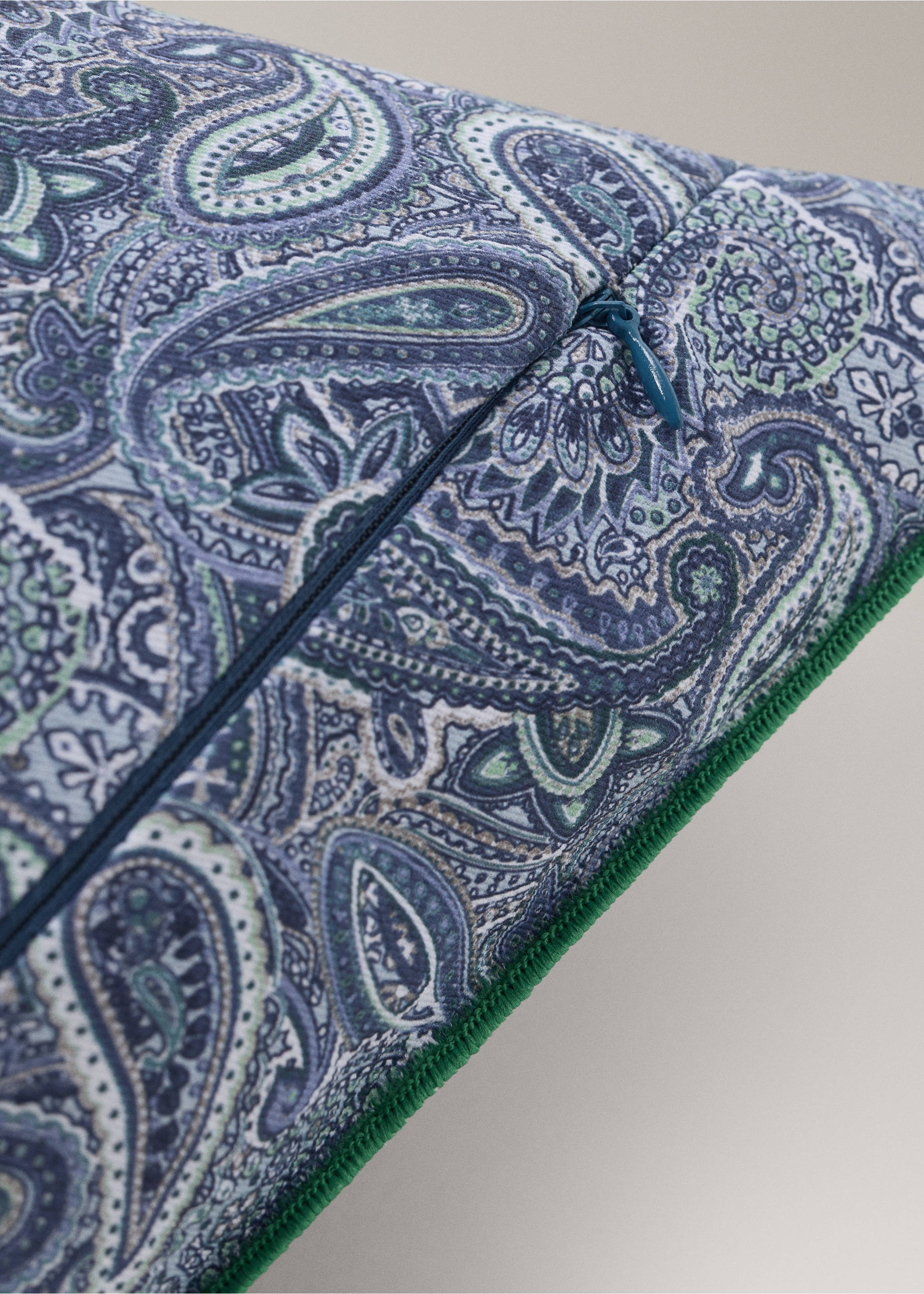 Kissenbezug mit Paisley-Print, 40 x 40 cm - Detail des Artikels 2, Blau. Ref: 37025878-00.