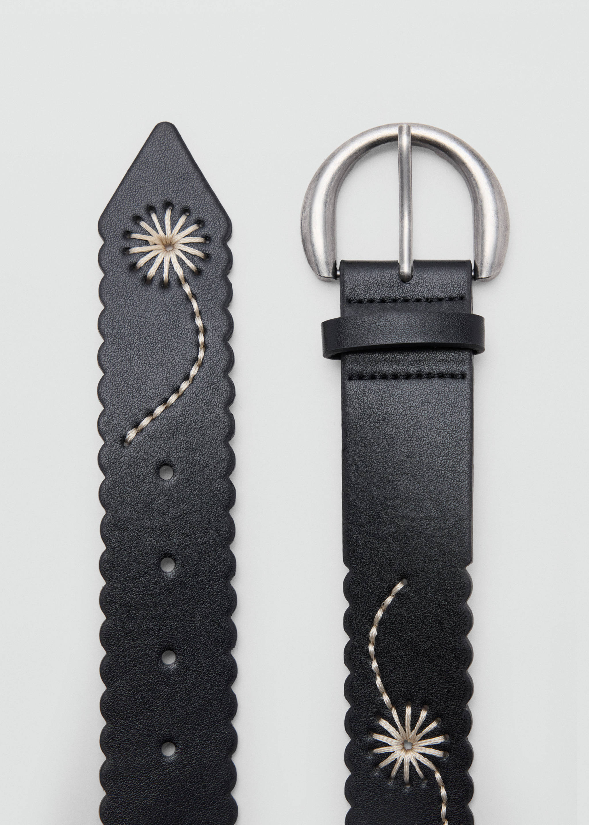 Embroidered faux leather belt - Details of the article 1