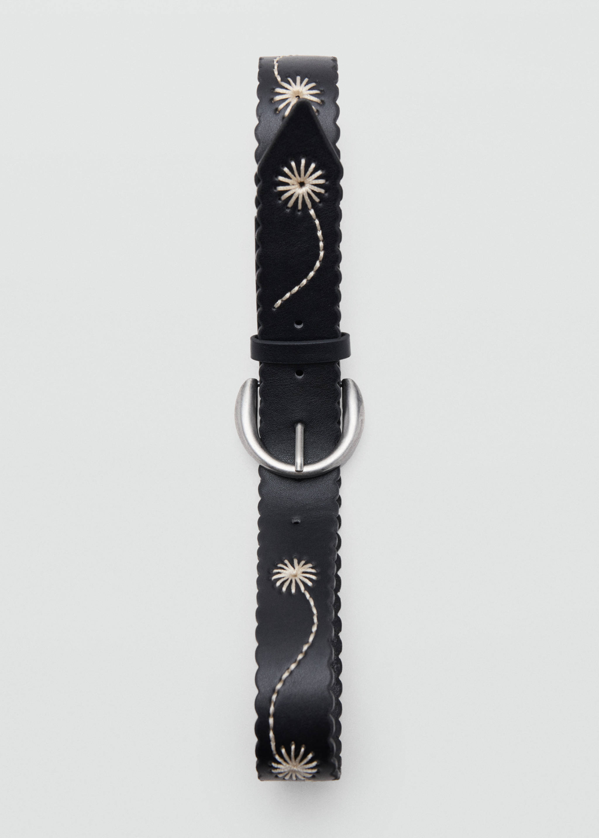 Embroidered faux leather belt - Details of the article 2