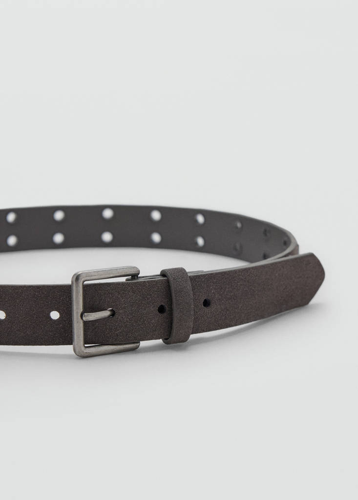 Leather belt with eyelets