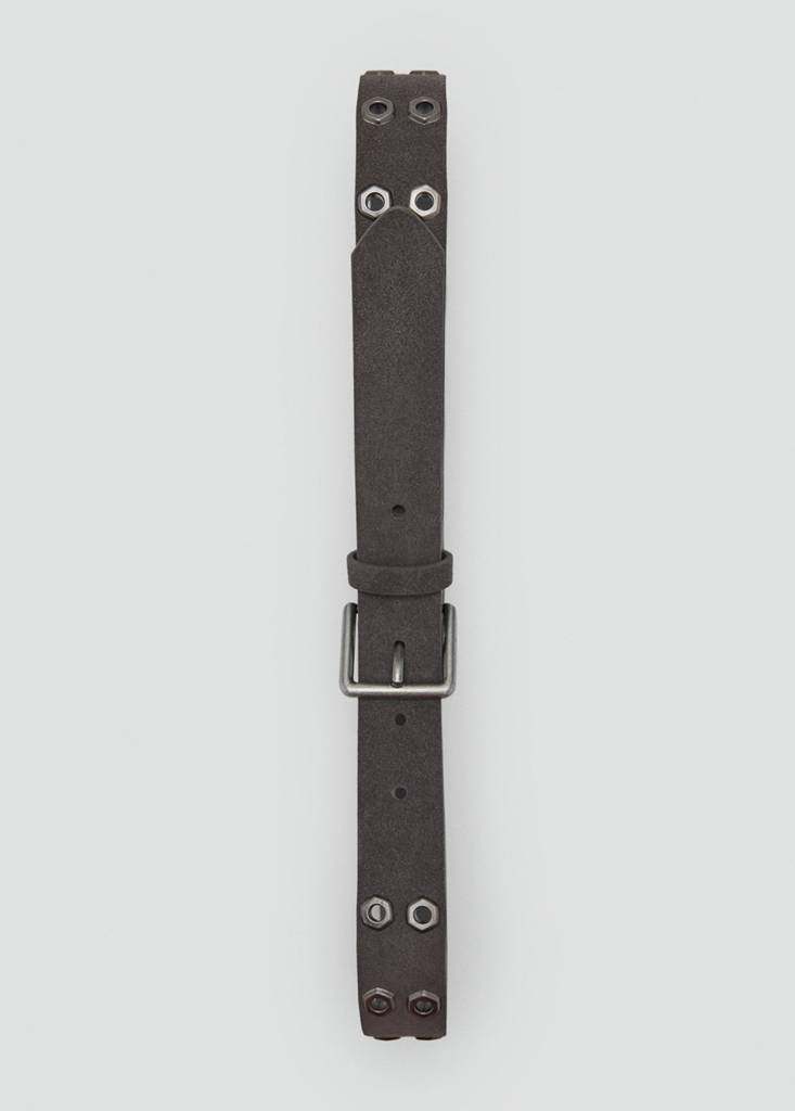 Leather belt with eyelets - thumbnail 3