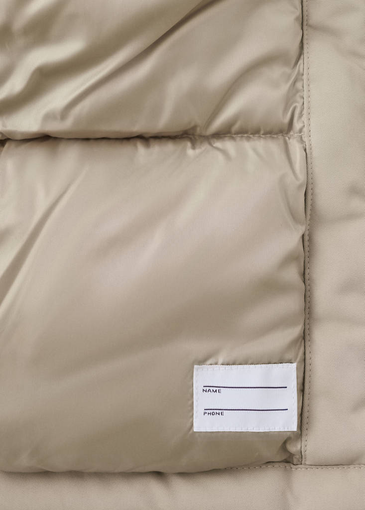 Hooded anorak with contrast trims — Ecru
