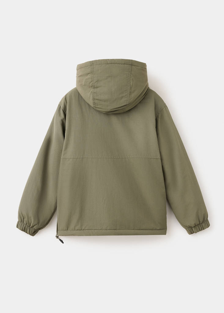 Hood puffer coat — Khaki