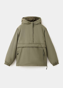 Hood puffer coat — Khaki 3