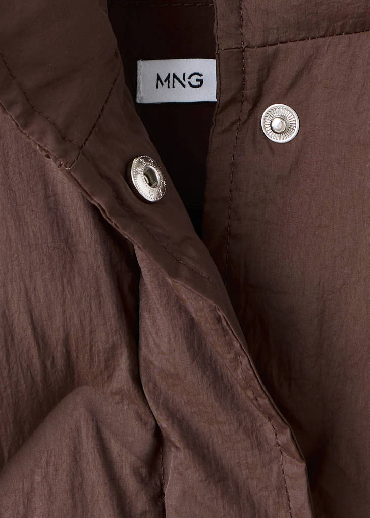 Hood puffer coat — Brown