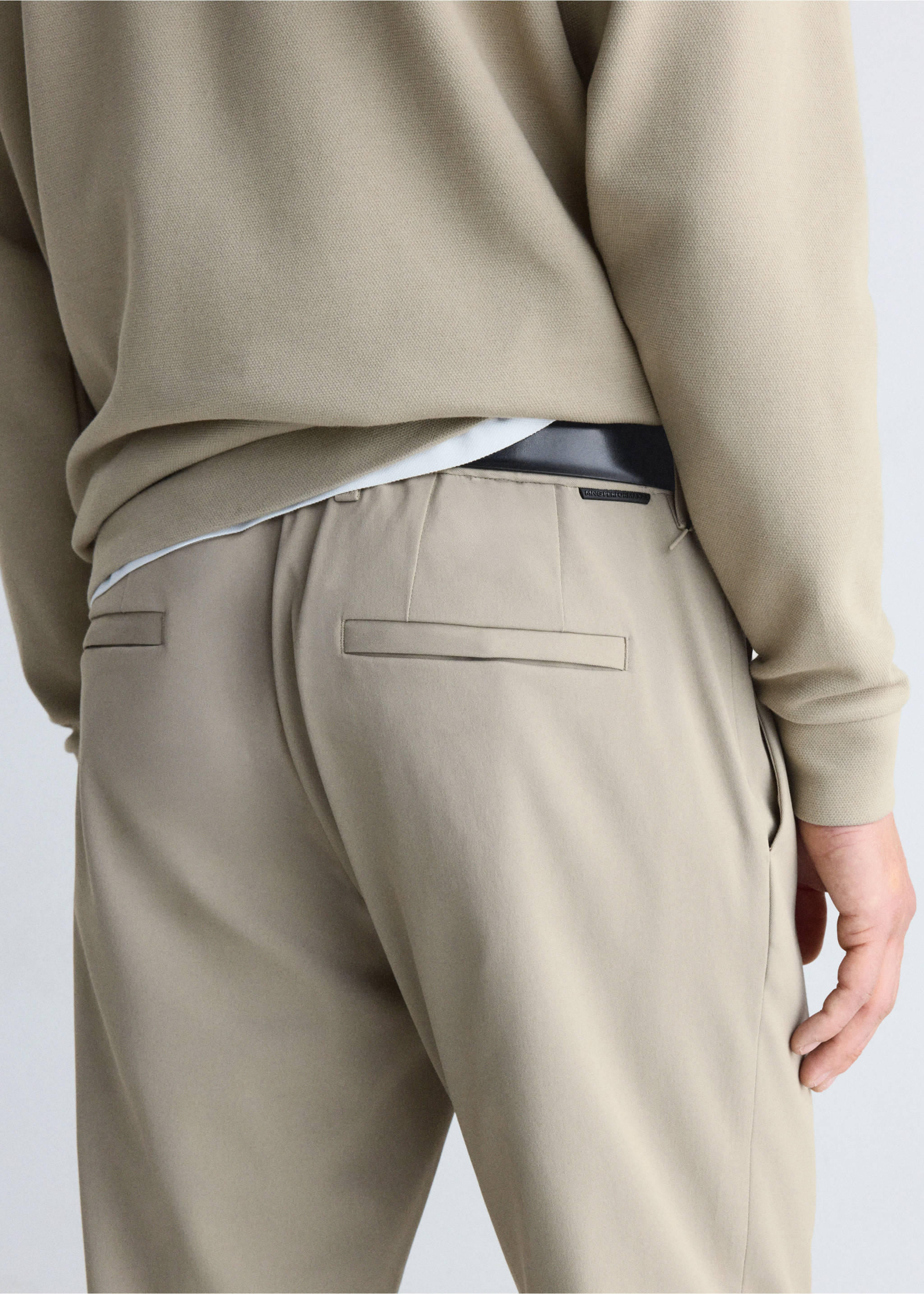 Thermolite® regular fit trousers - Details of the article 3, Beige. Ref: 37025978-00.