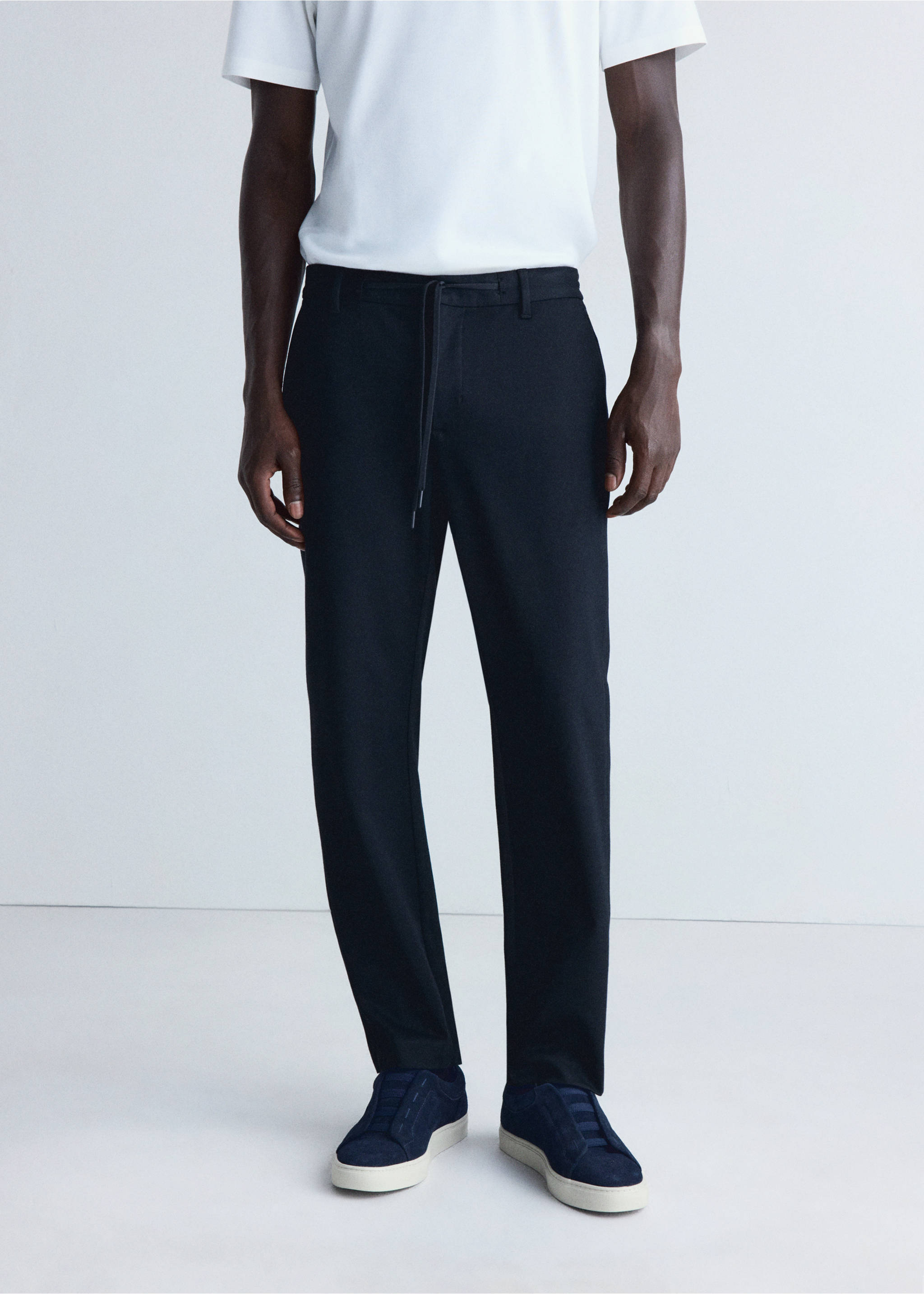 Pantalon polen - Plan moyen, Bleu marine. Ref: 37025979-00.
