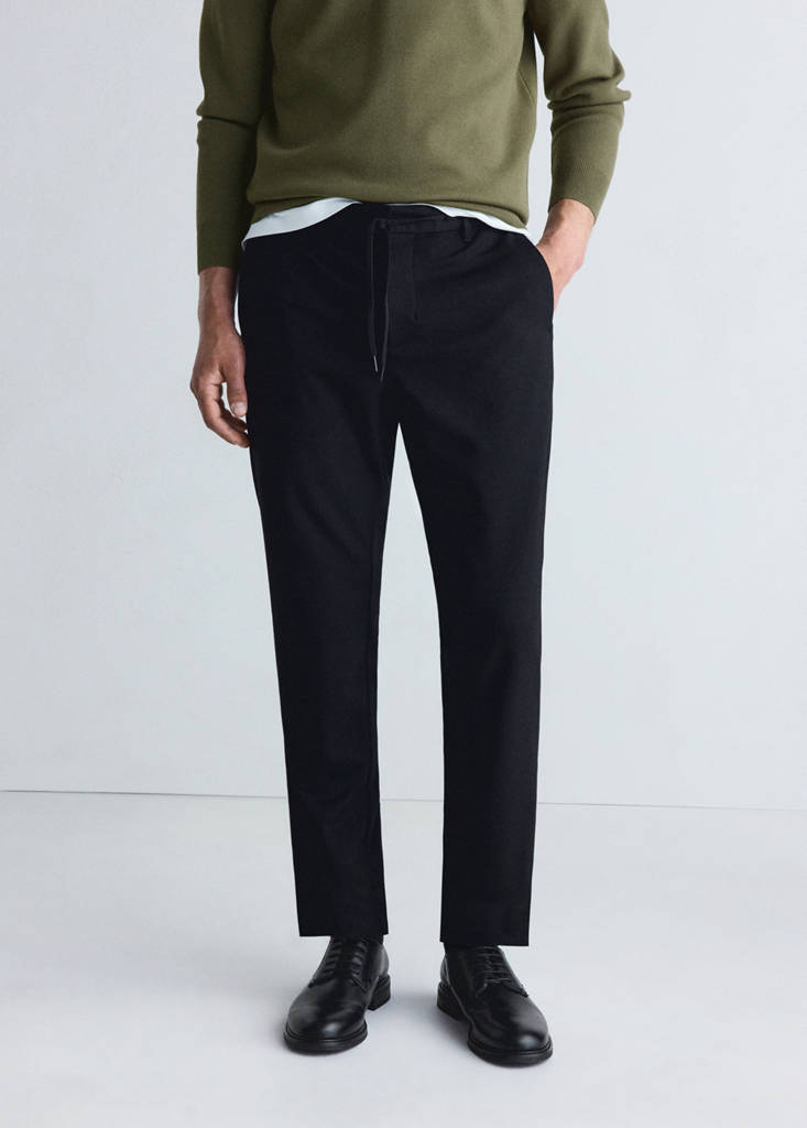 Slim-fit comfort Thermolite® trousers — Black