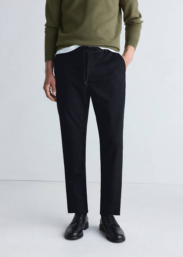 Slim-fit comfort Thermolite® trousers — Black