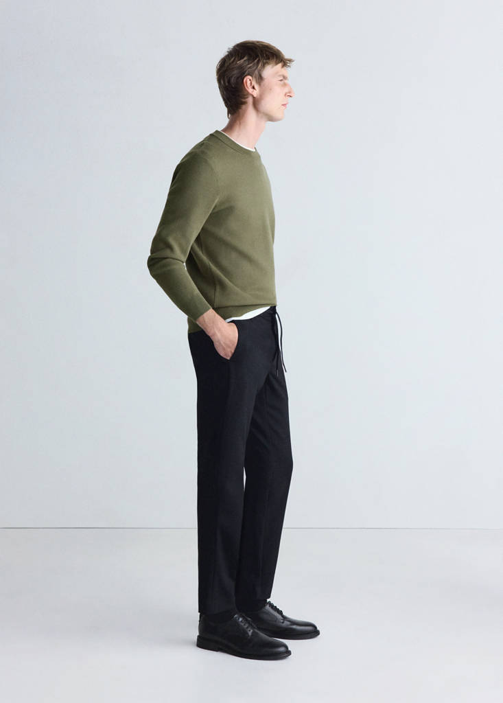 Slim-fit comfort Thermolite® trousers — Black