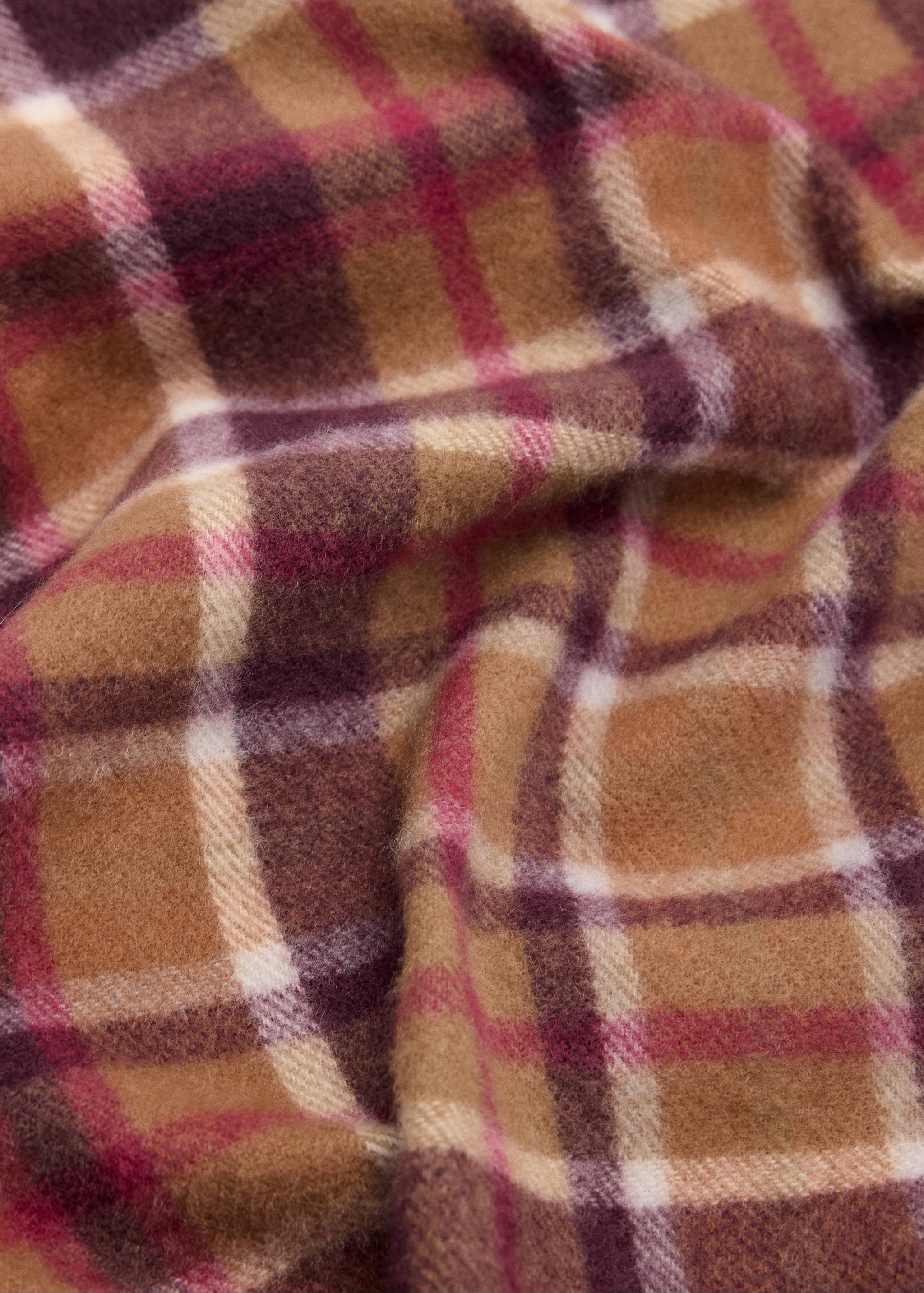 Fringed edge scarf - Medium plane, Brown. Ref: 37025980-00.